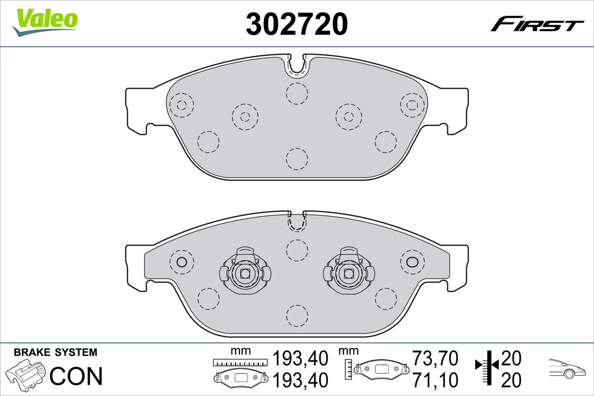 Set placute frana,frana disc 302720 VALEO